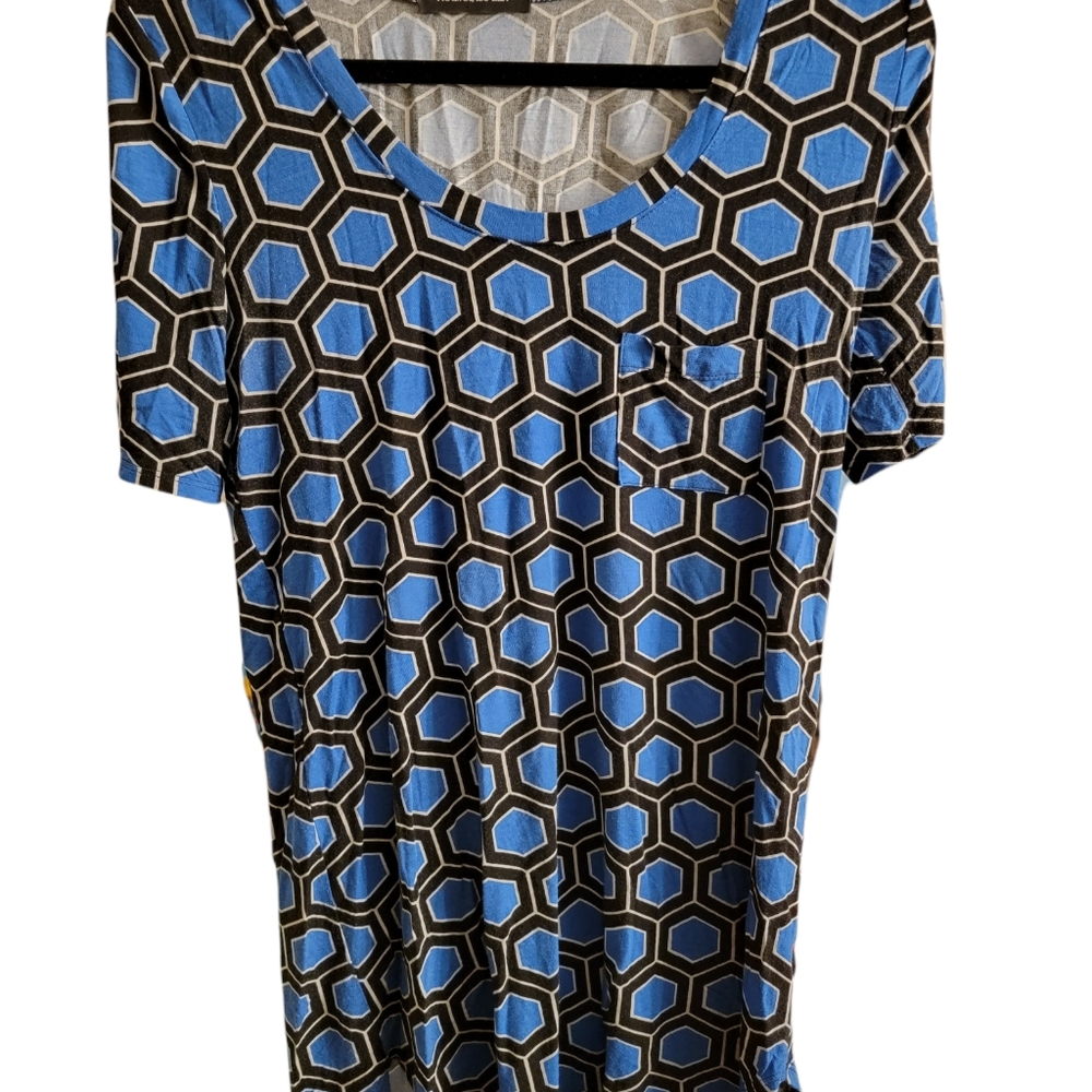 Blue and black honey comb tunic in medium